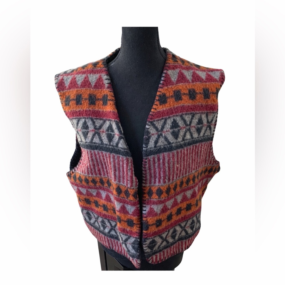 Substudio Boho Geometric Open Vest Southwest Wool Blend